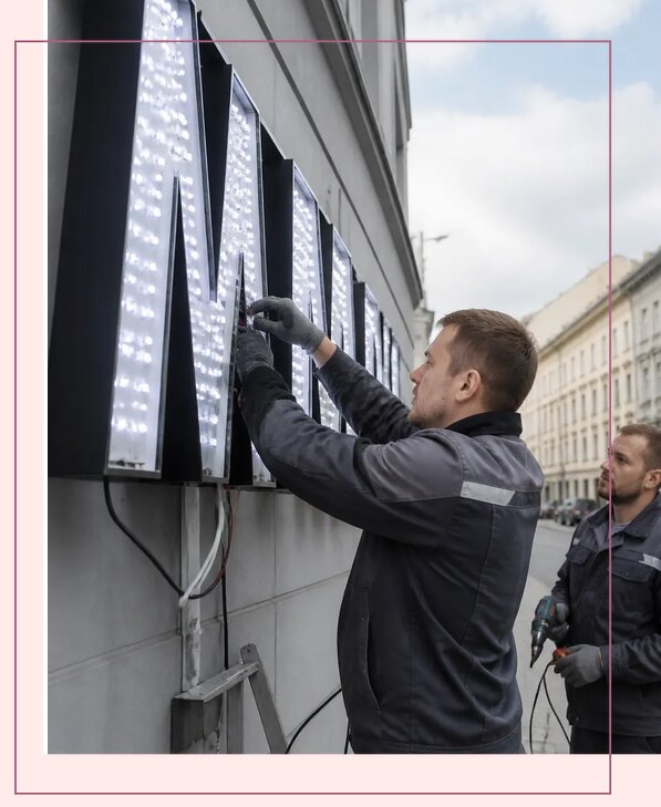Изготовление и монтаж светодиодных LED вывесок в Белебее